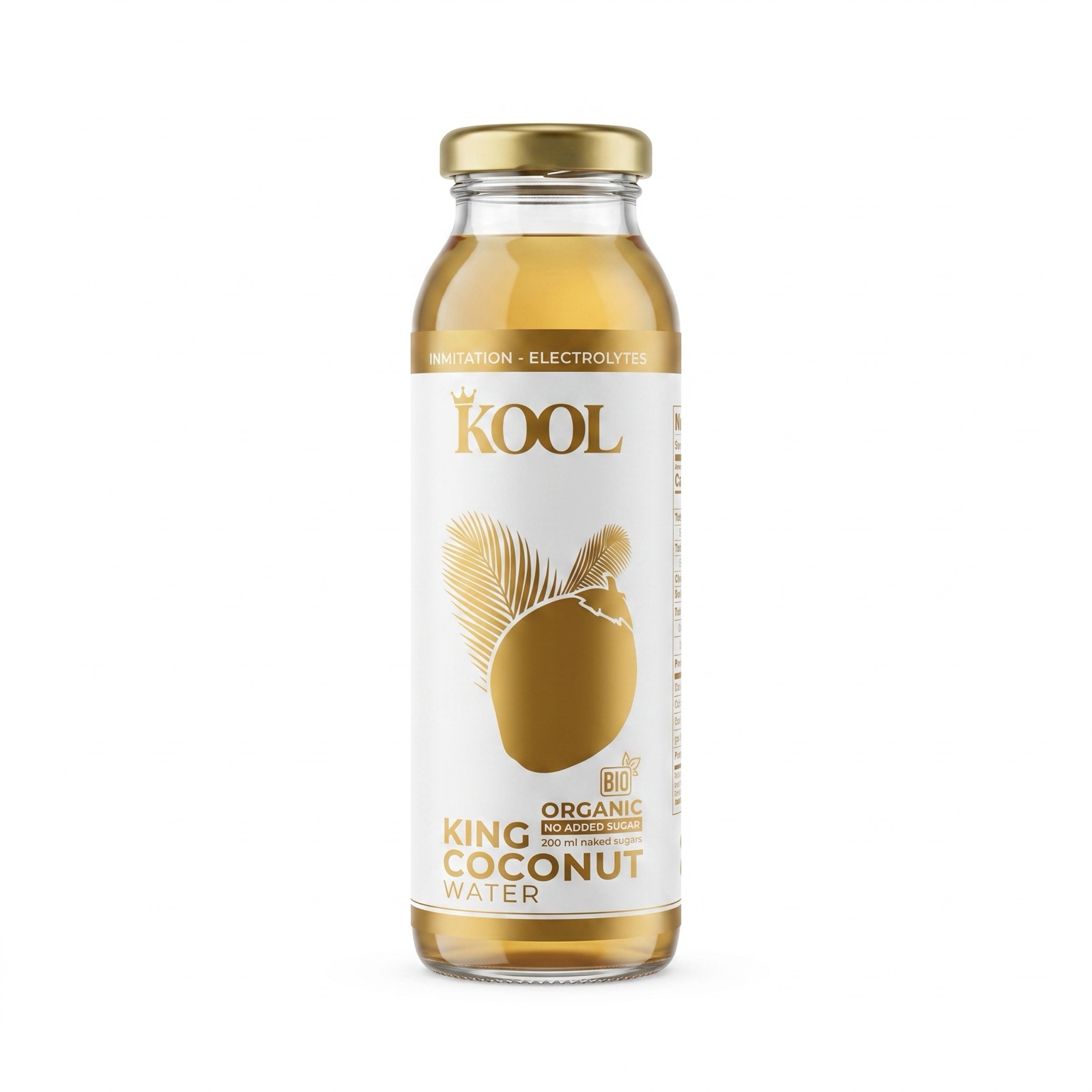Kool King Coconut Water — 8.5 oz glass bottle